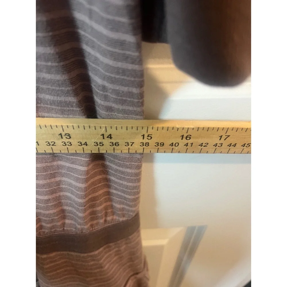Marc Jacobs Womens Striped Drop Waist Ruffle Hem Dress Brown Size S - Picture 5 of 6